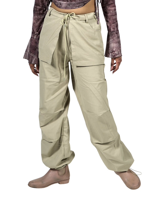 Morus Alba Korean Inspired Loose Casual Parachute Track Pants Trousers for Women
