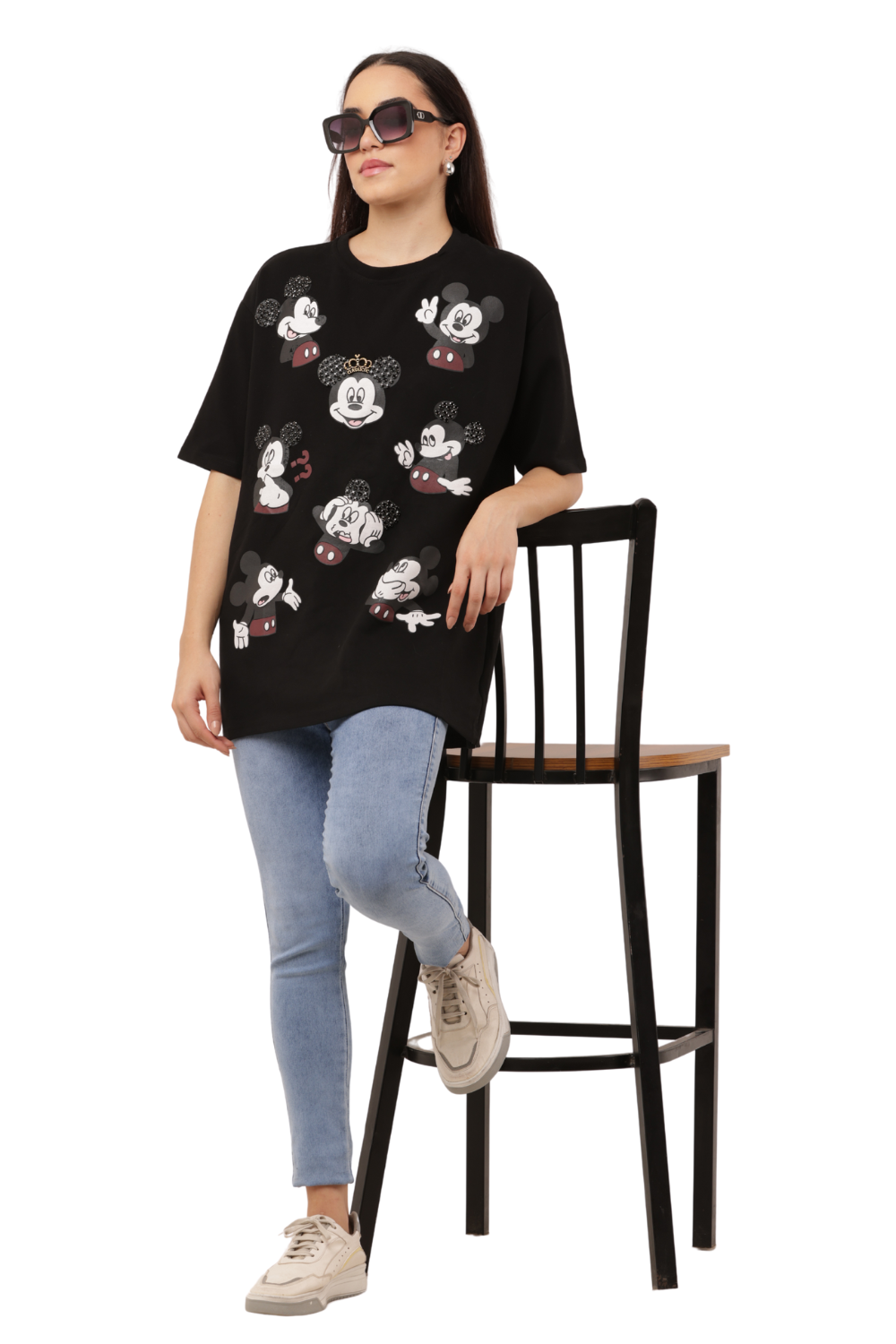 Oversized Cartoon Character Graphic T-Shirt Free Size – Korean Fashion Casual