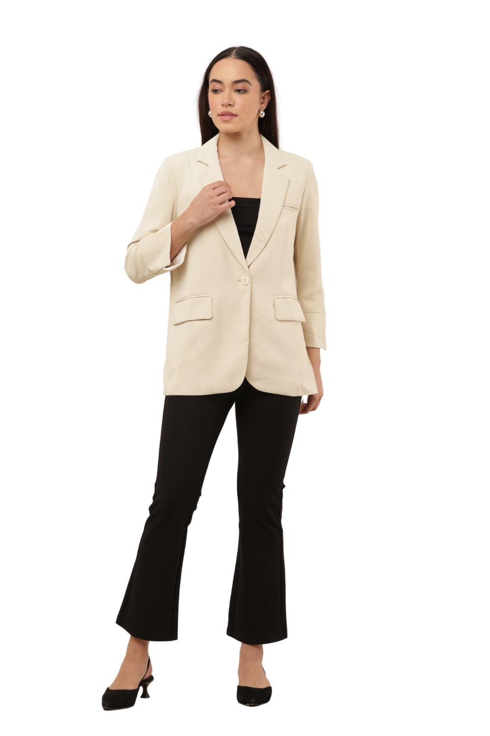 Women's Korean Style Single-Button Blazer