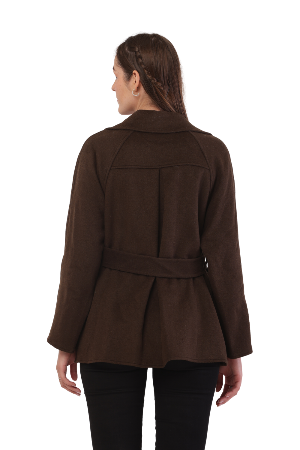 Korean Fashion Wool Belted Coat – Elegant Women's Winter Jacket