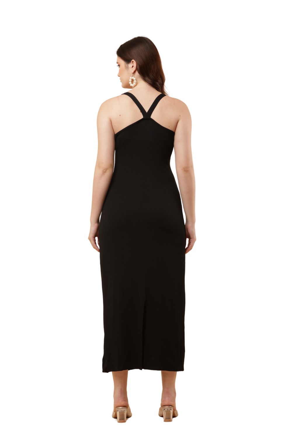Elegant Korean Bodycon Dress – Criss-Cross Back Free Size | Korean Fashion Staple
