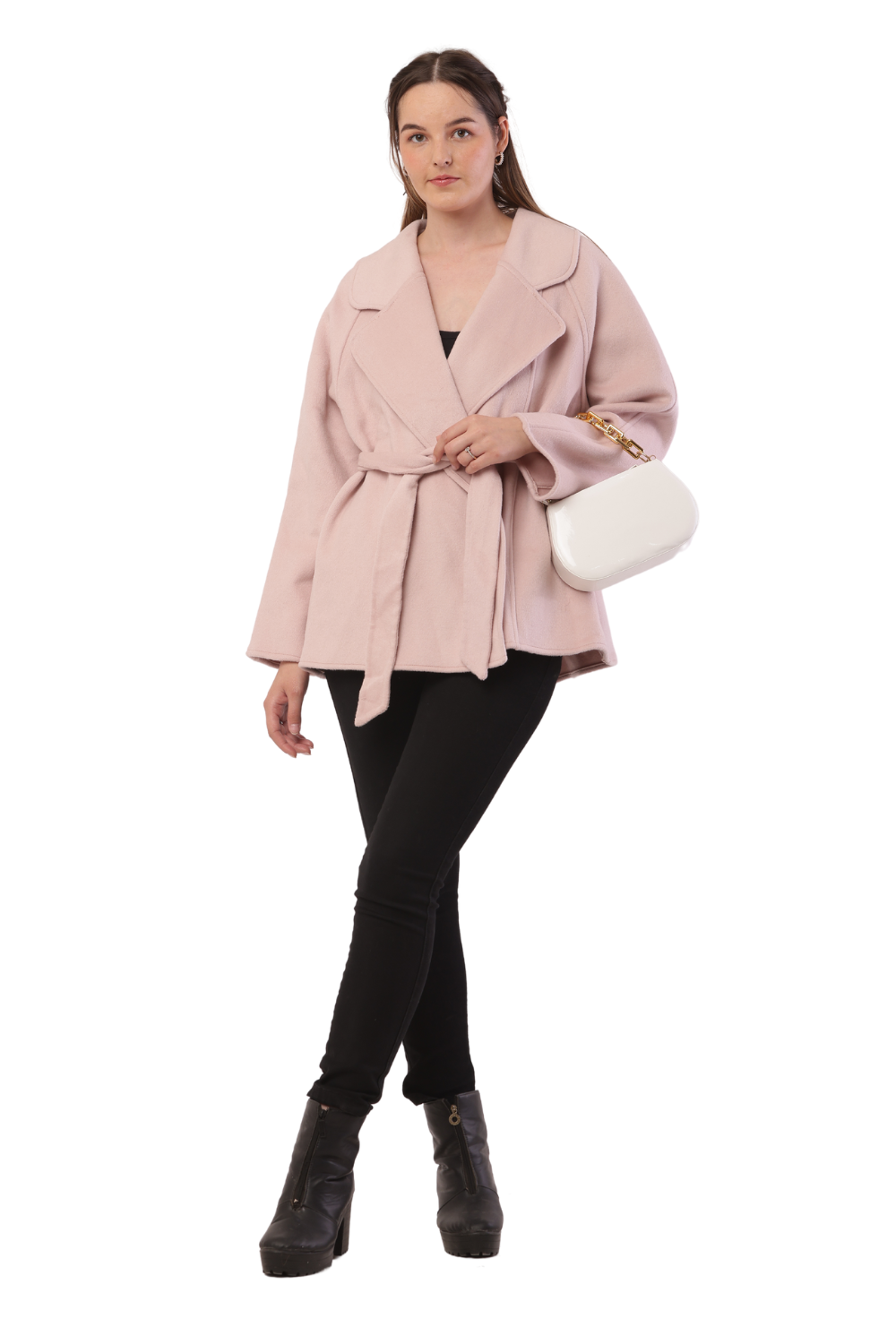 Korean Fashion Wool Belted Coat – Elegant Women's Winter Jacket