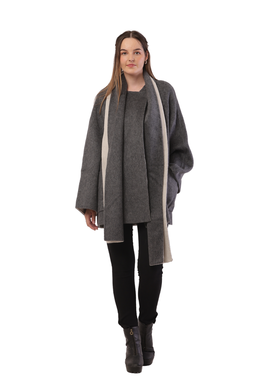 Chic Korean-Inspired Wool Jacket with Button Closure – Elegant & Trendy