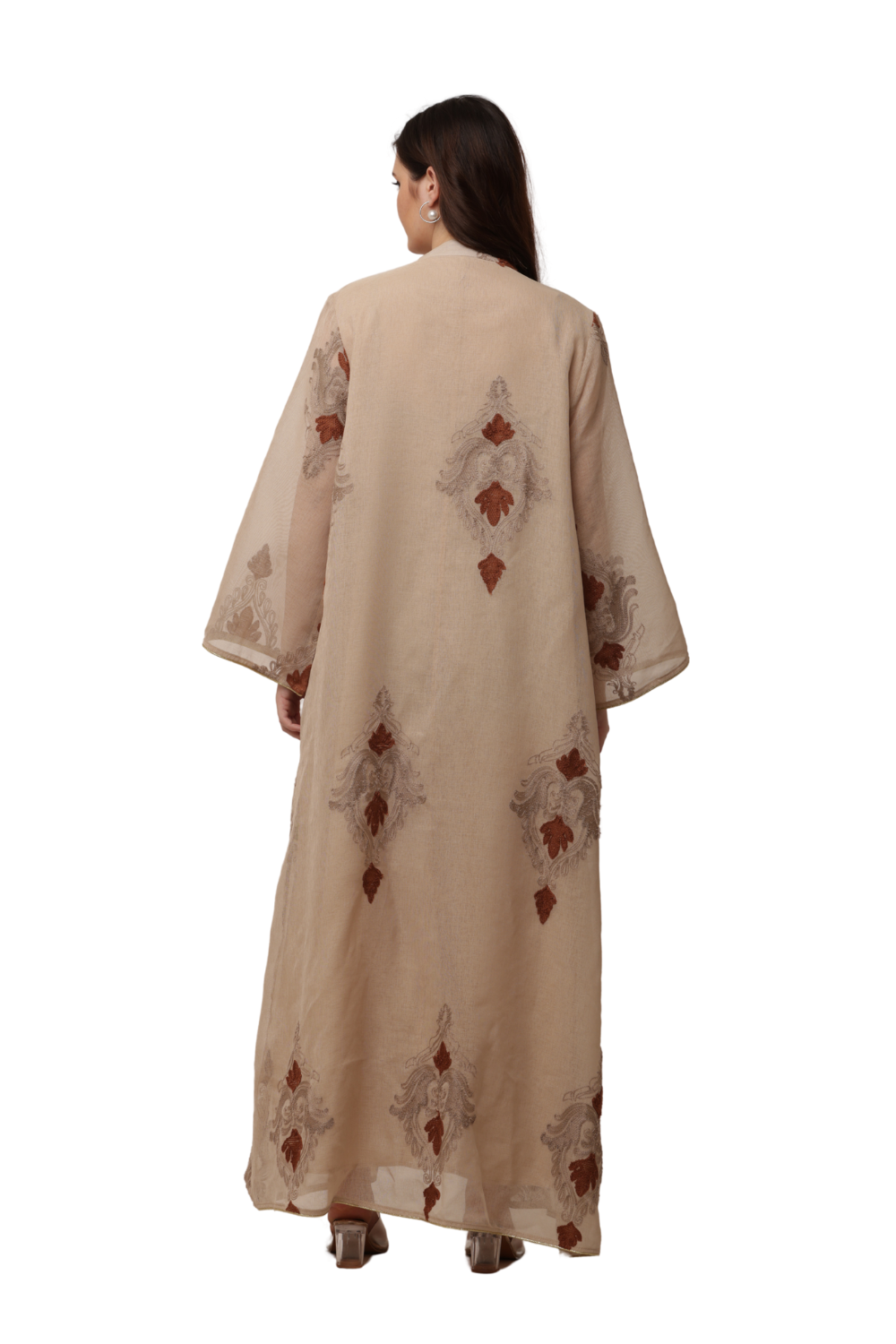 Elegant Embroidered Korean Kaftan Free Size | Modern Korean Fashion Style