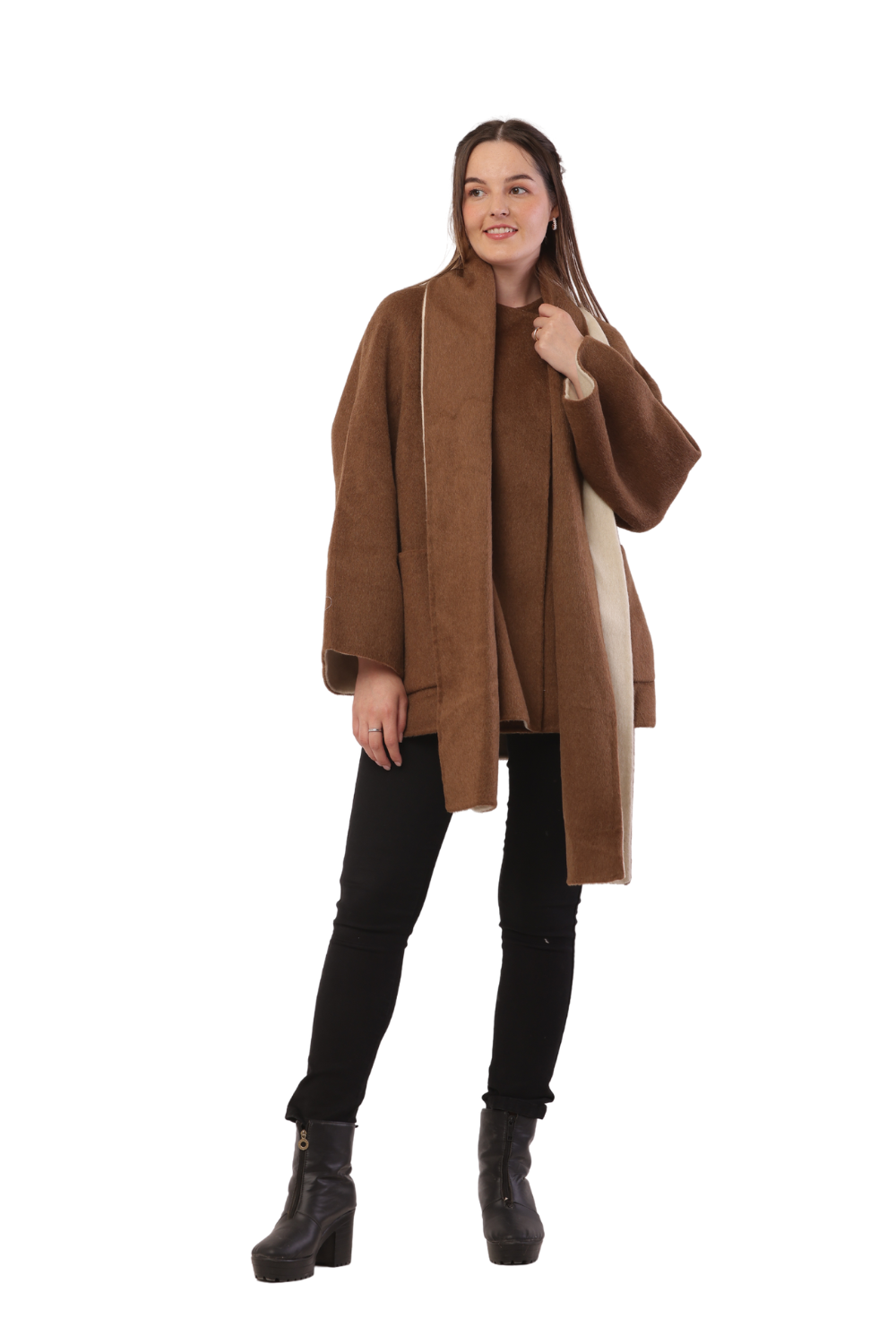 Chic Korean-Inspired Wool Jacket with Button Closure – Elegant & Trendy
