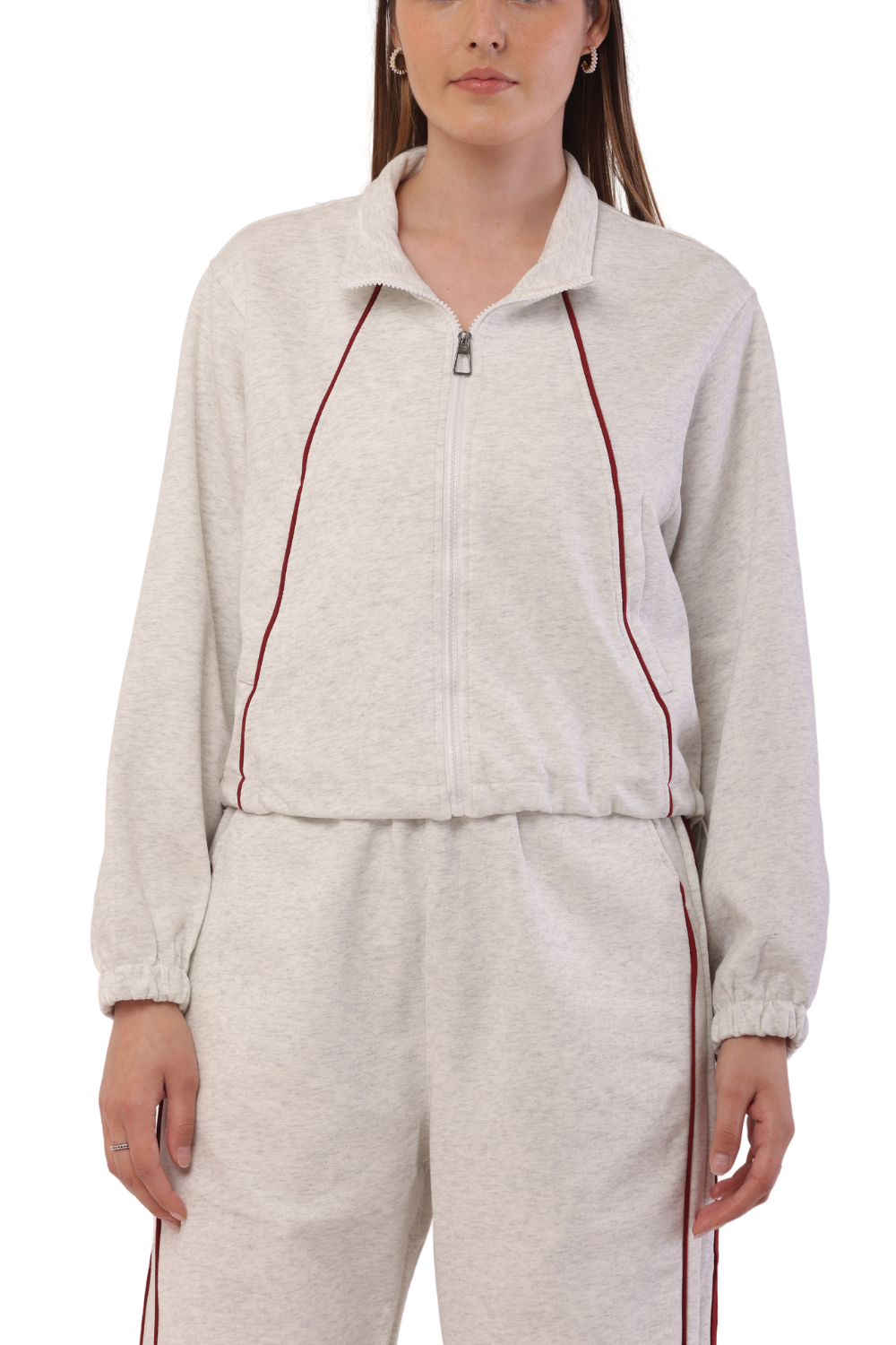 Trendy Korean Fashion Women's Tracksuit – Cropped Zip-Up & Joggers