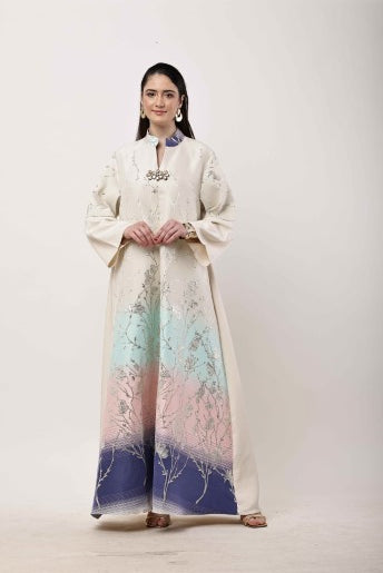 Ombre Kaftan Dress Women Luxury Ethnic Maxi Dress