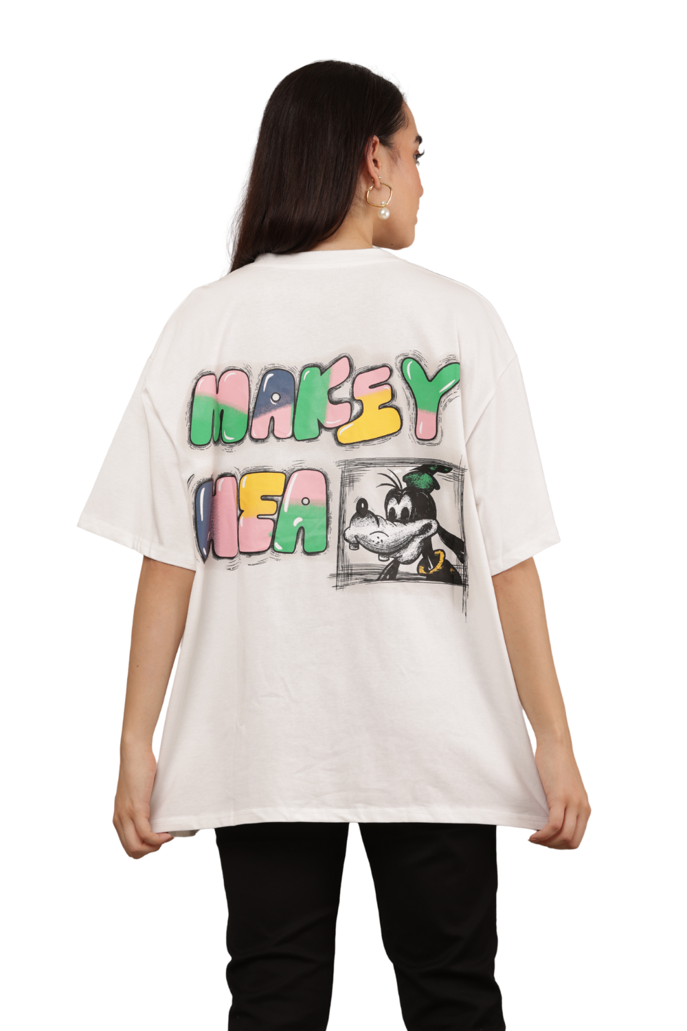 Oversized Cartoon Print Korean T-Shirt Free Size – Trendy Korean Clothes & Fashion