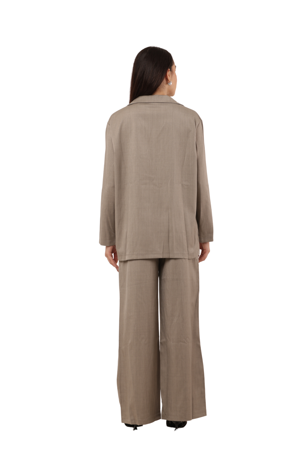 Elegant Blazer & Wide-Leg Pant Co-ord Set Free Size – Korean Fashion