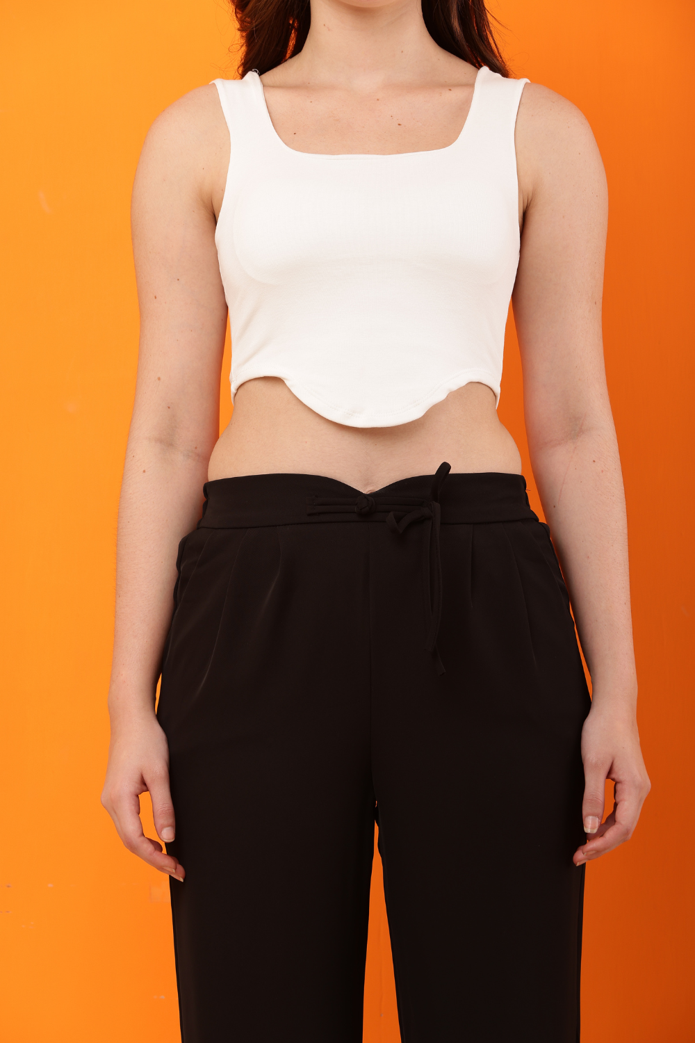 Scallop Hem Ribbed Crop Tank Top – Korean Fashion for Women