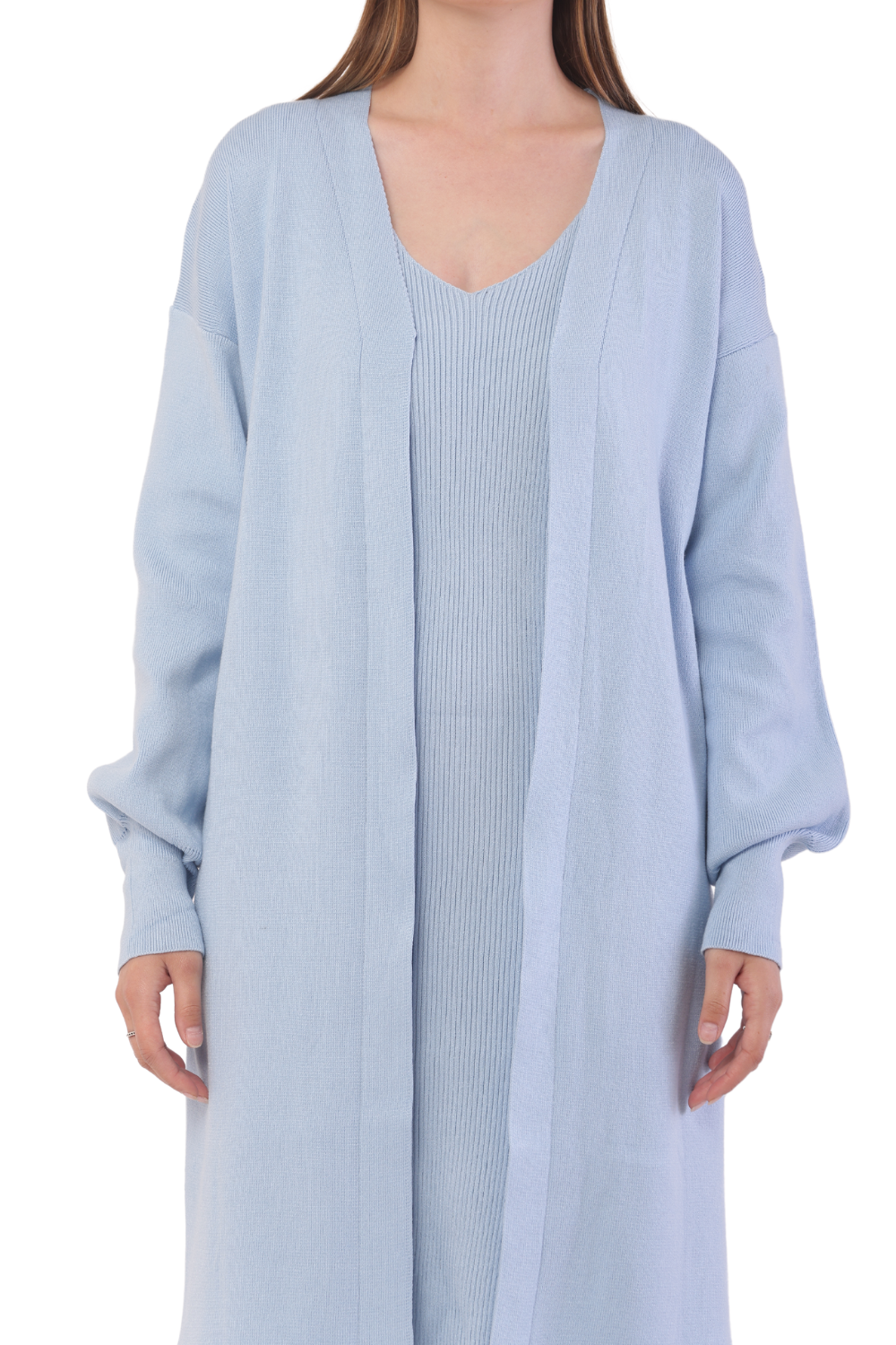 Korean-Inspired Knit Cardigan & Dress Set – Chic & Cozy Fashion