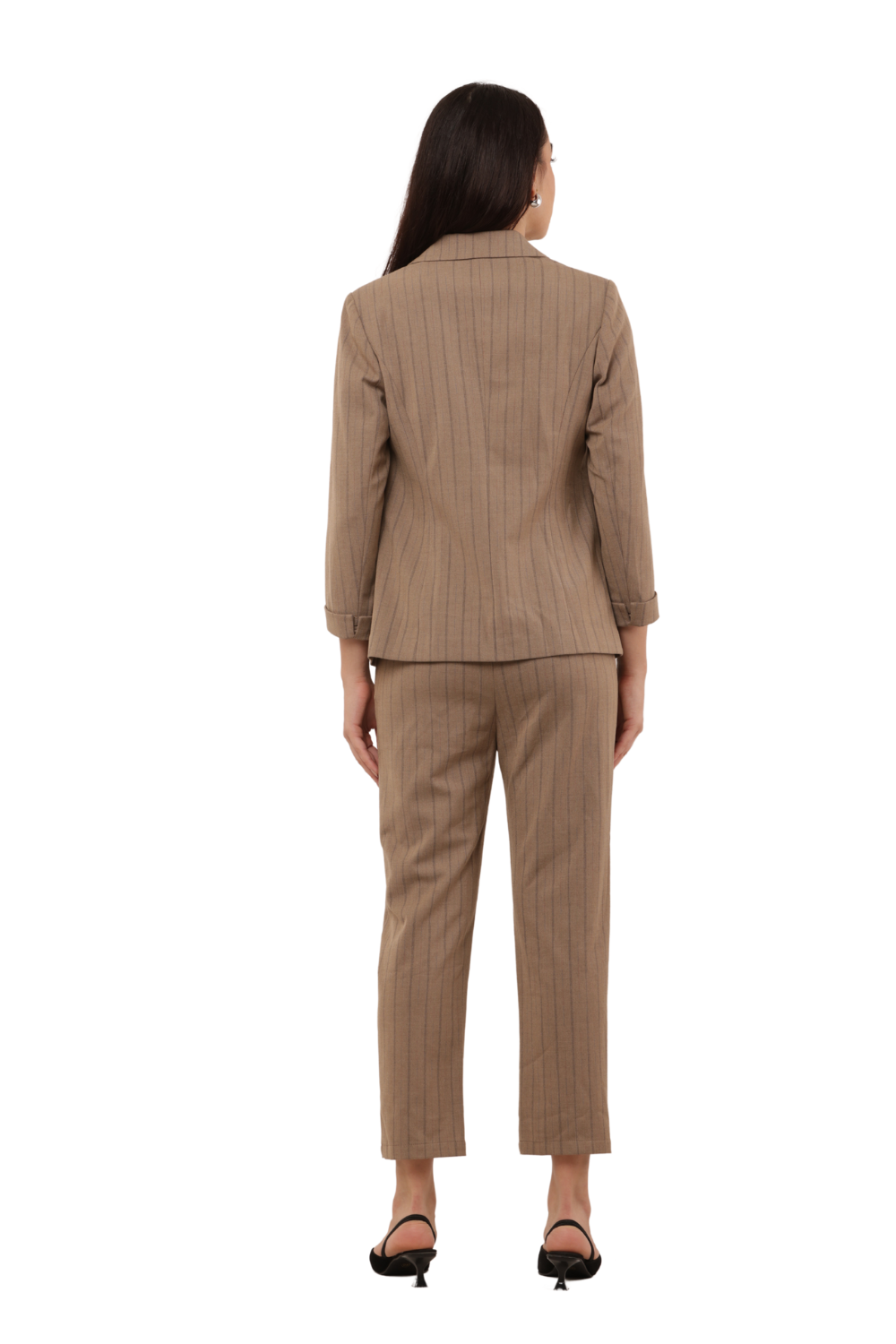 Women's Pinstripe Co-ord Blazer & Pant Set – Korean Fashion Office Wear