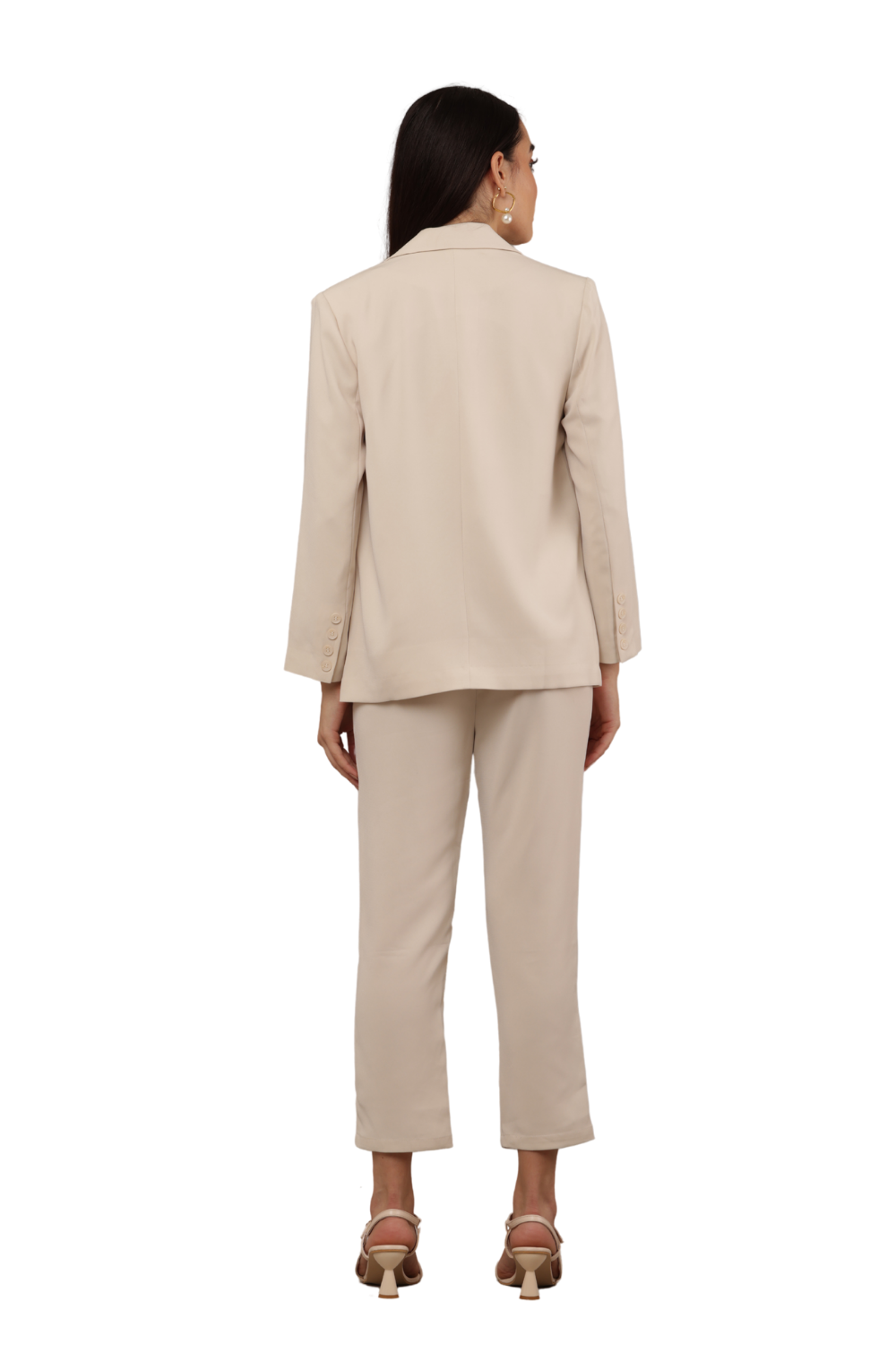 Striped Korean Co-ord Blazer & Pants Set for Women