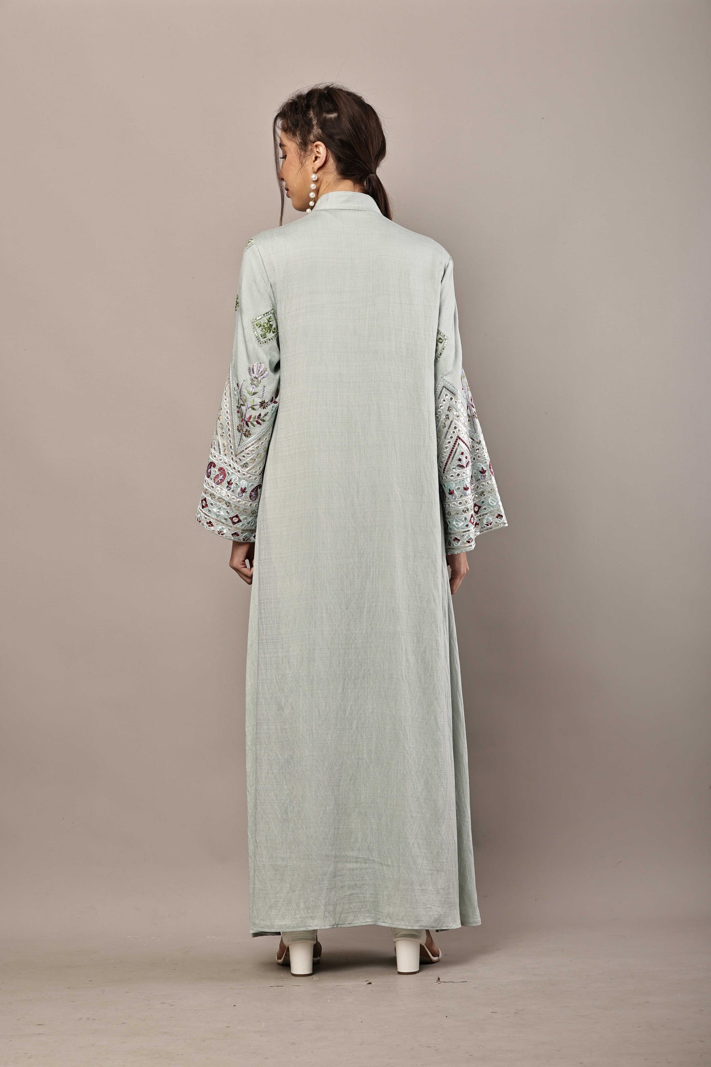 Mint Green Embroidered Eid Kurta Dress for Women | Ramadan Festive Wear
