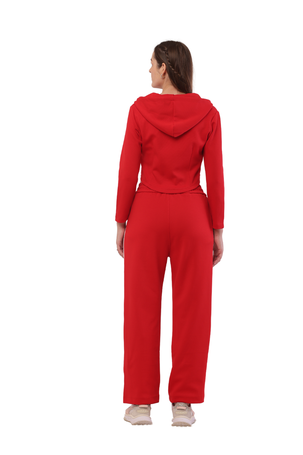 Trendy Korean Fashion Cropped Hoodie & Joggers Tracksuit for Women