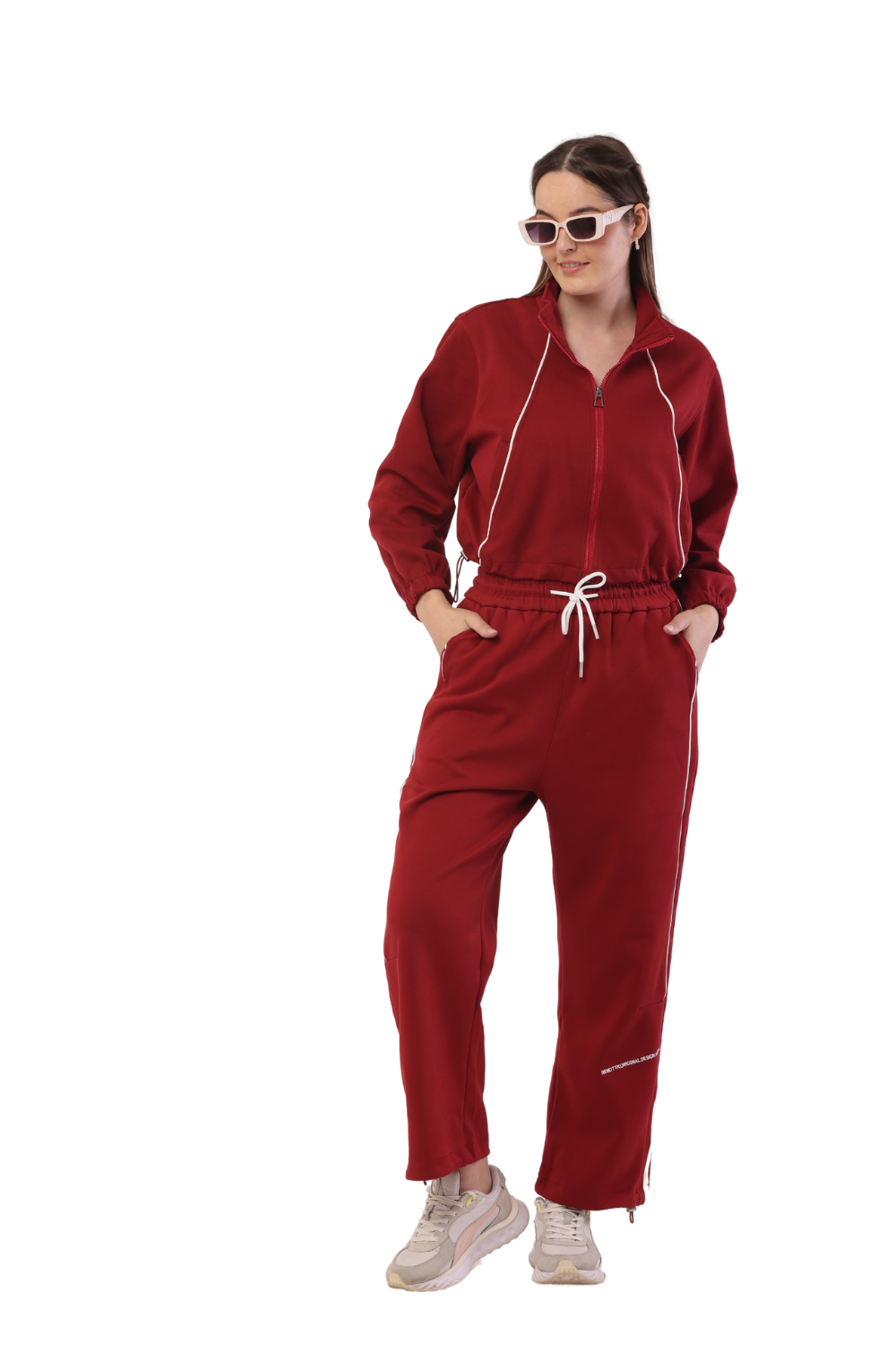 Trendy Korean Fashion Women's Tracksuit – Cropped Zip-Up & Joggers