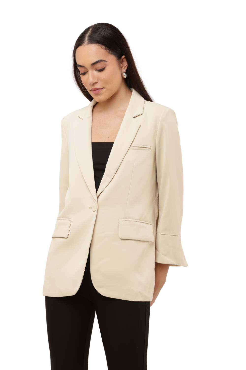 Women's Korean Style Single-Button Blazer