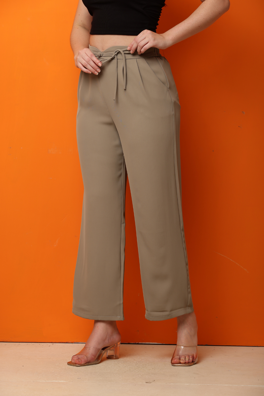 Elegant High-Waist Wide-Leg Korean Pants – Chic Korean Fashion