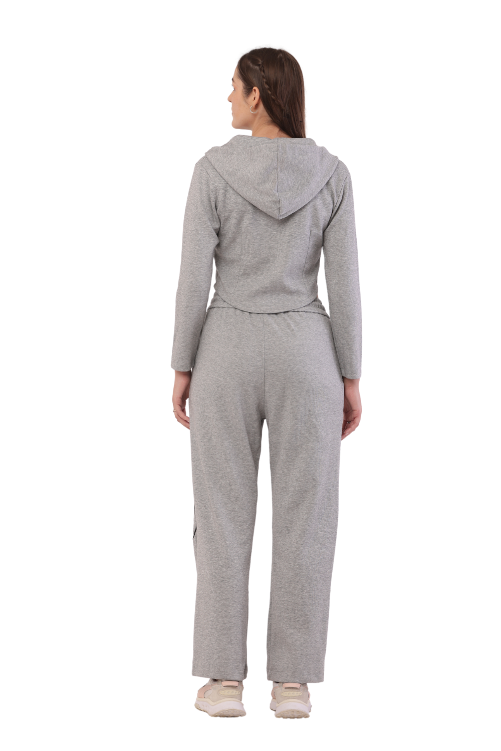 Trendy Korean Fashion Cropped Hoodie & Joggers Tracksuit for Women