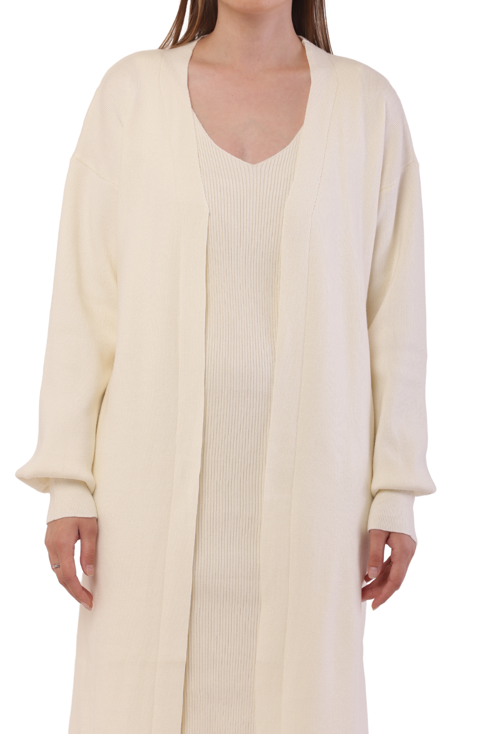 Korean-Inspired Knit Cardigan & Dress Set – Chic & Cozy Fashion