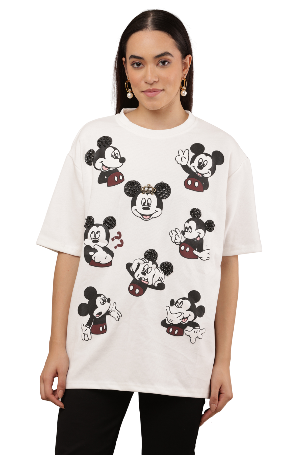 Oversized Cartoon Character Graphic T-Shirt Free Size – Korean Fashion Casual