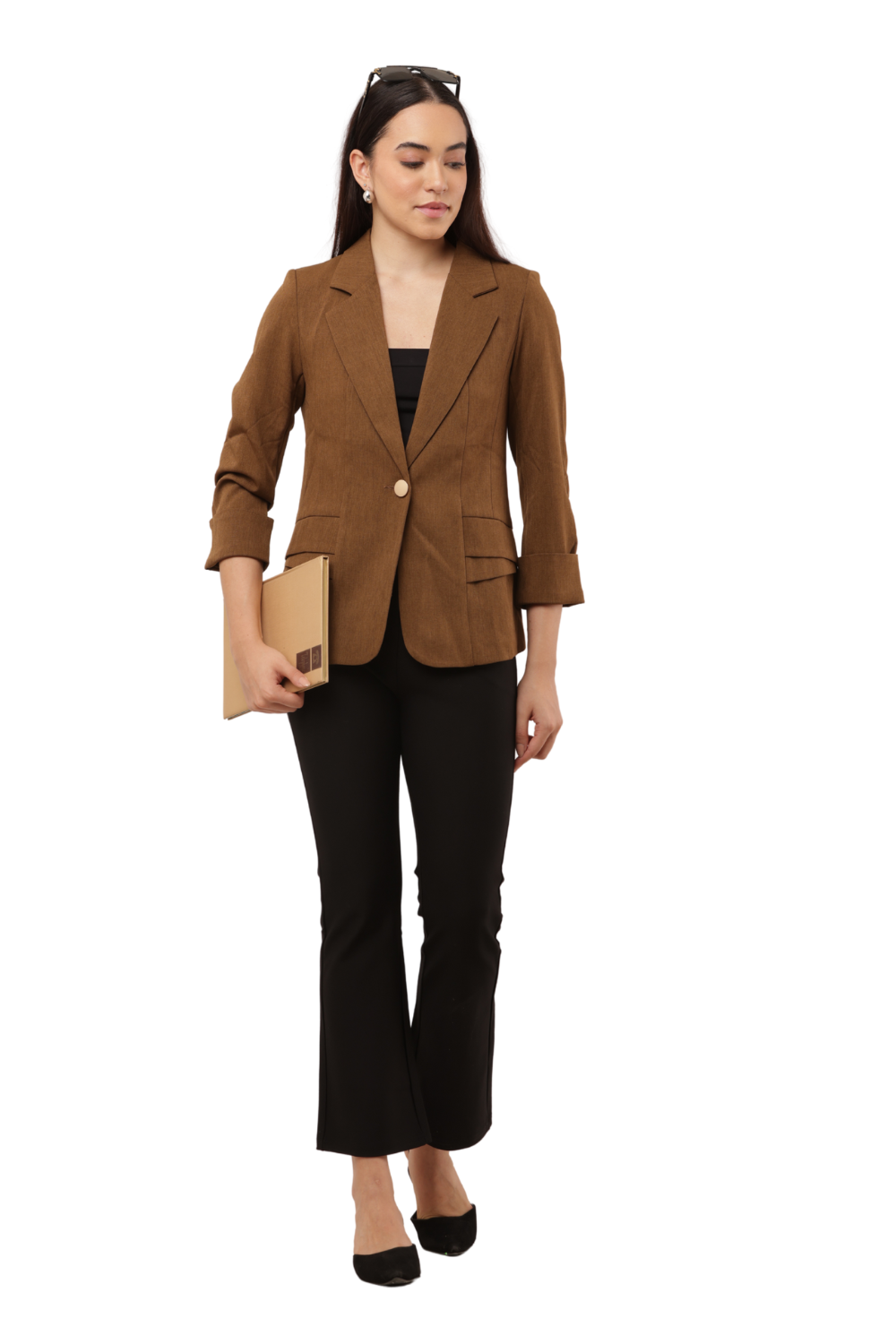 Women's Korean Style Single-Button Blazer