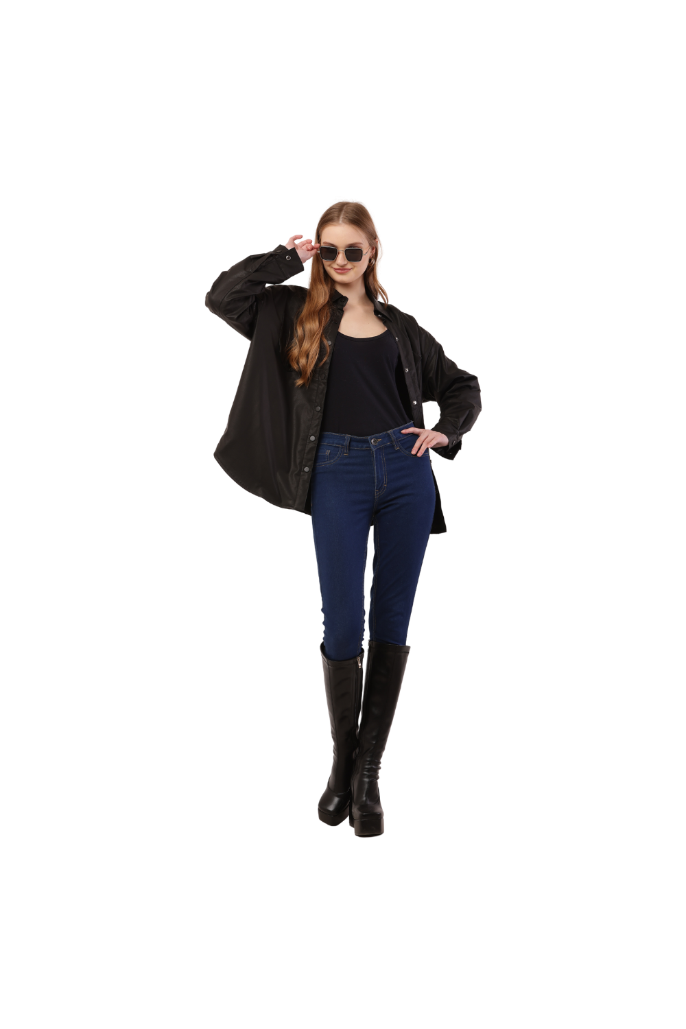 Edgy Oversized Shirt Outfit - Korean Street Style | Morus Alba