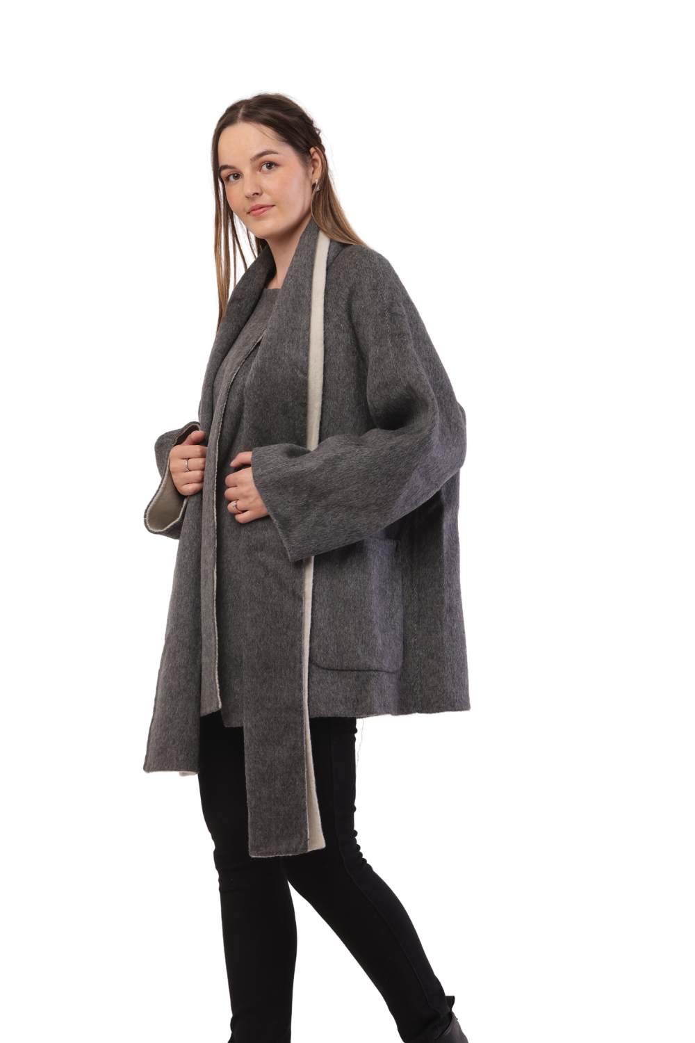 Chic Korean-Inspired Wool Jacket with Button Closure – Elegant & Trendy