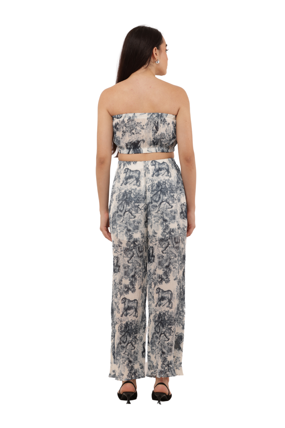 Print Wide-Leg Co-ord Pants – Korean Fashion Statement