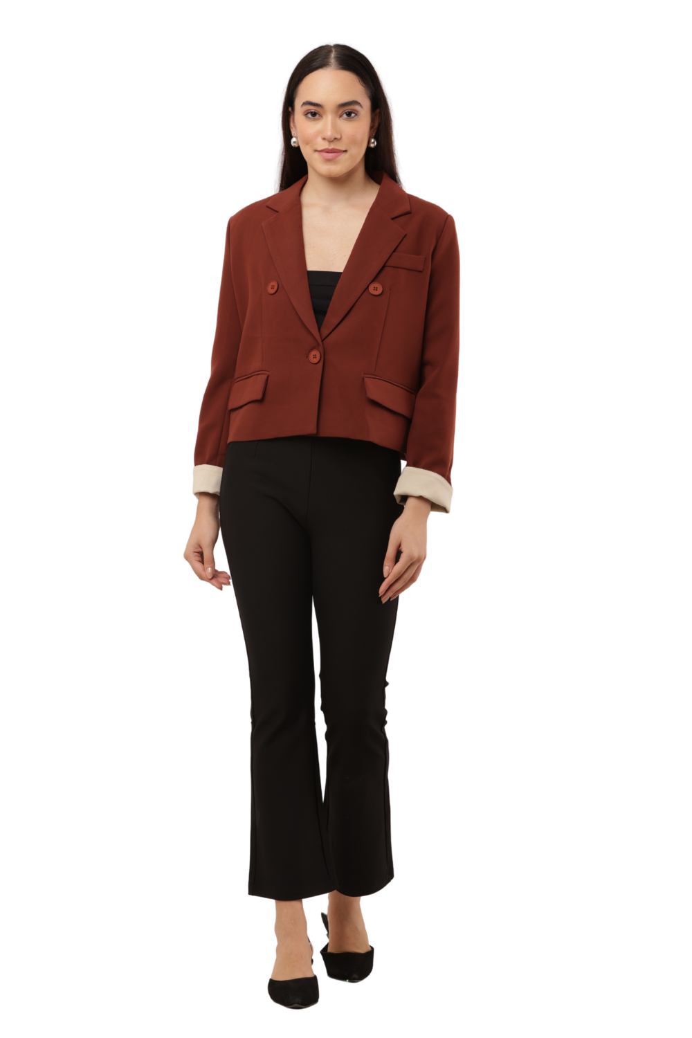 Women's Korean Style Single-Button Blazer