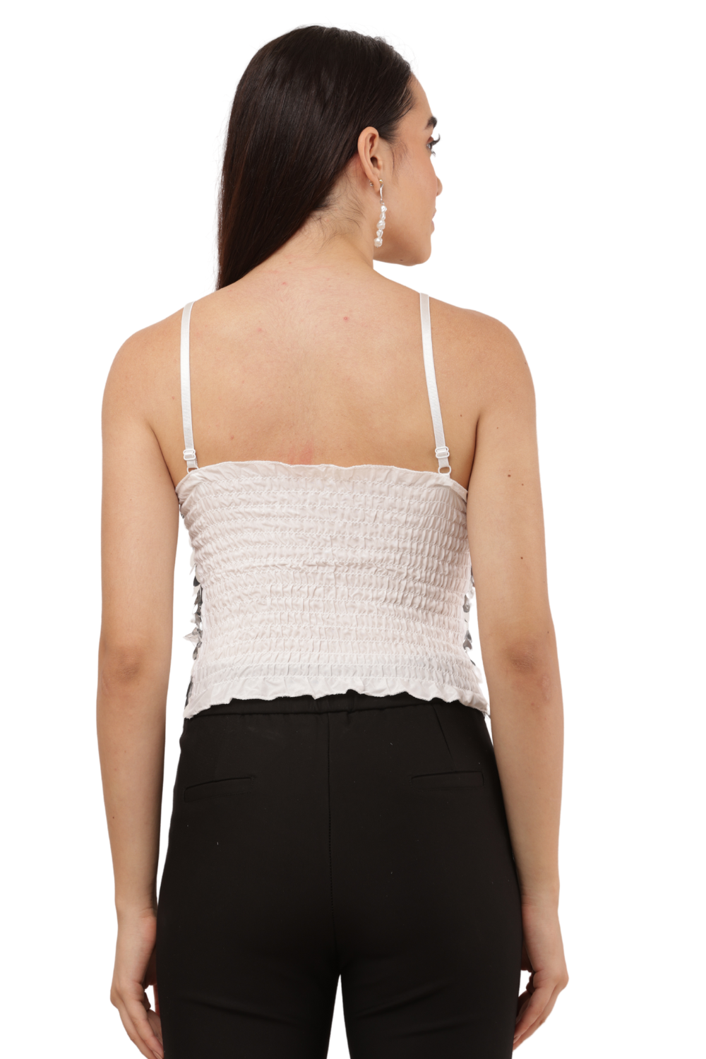 Sequin Strappy Camisole Free Size Top – Korean Fashion Inspired