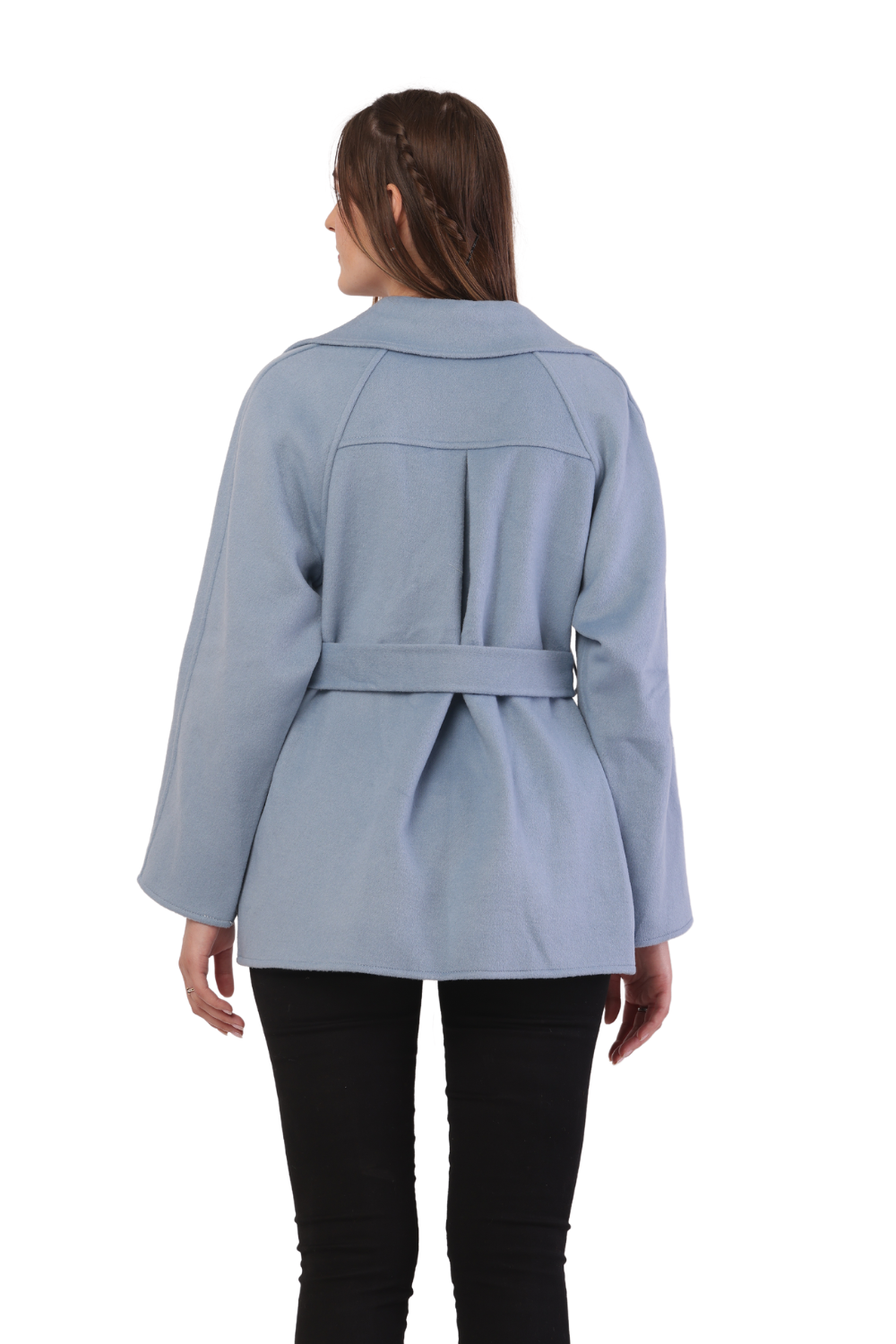 Korean Fashion Wool Belted Coat – Elegant Women's Winter Jacket