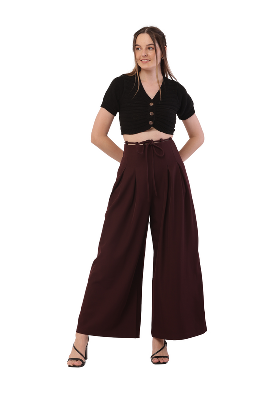 Korean Fashion Wide-Leg High-Waist Palazzo Pants for Women