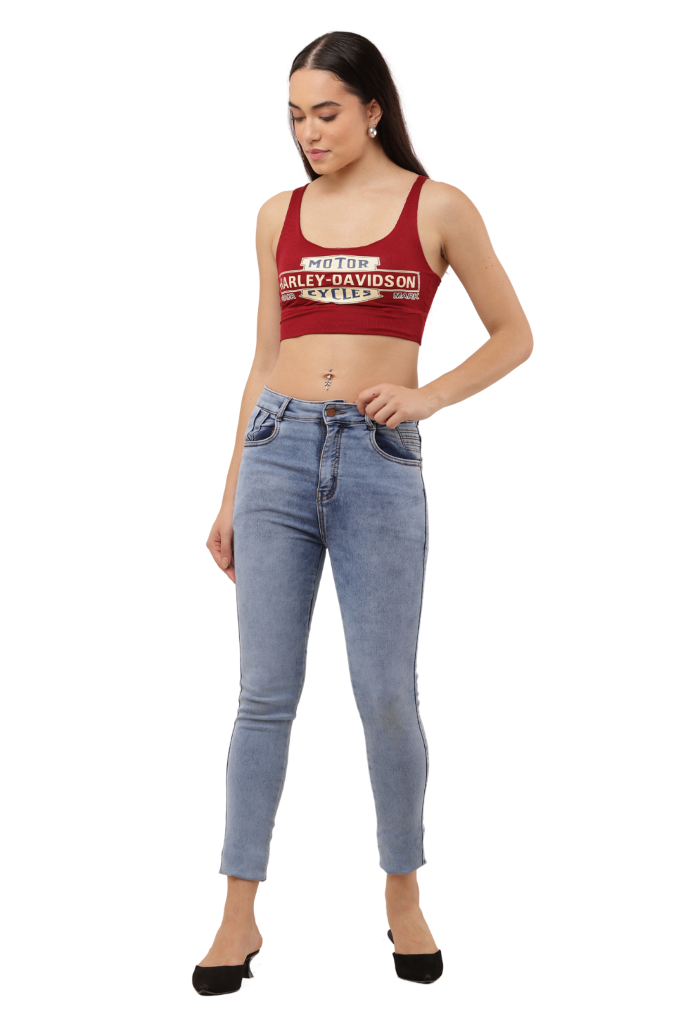 Graphic Print Crop Tank Top Free Size with Vintage Vibes