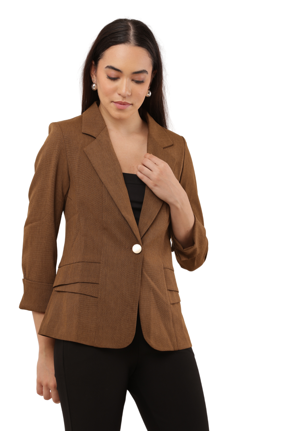 Women's Korean Style Single-Button Blazer