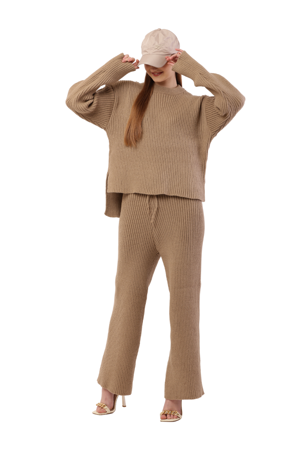 Oversized Ribbed Knit Sweater & Pants Set – Korean Fashion Loungewear