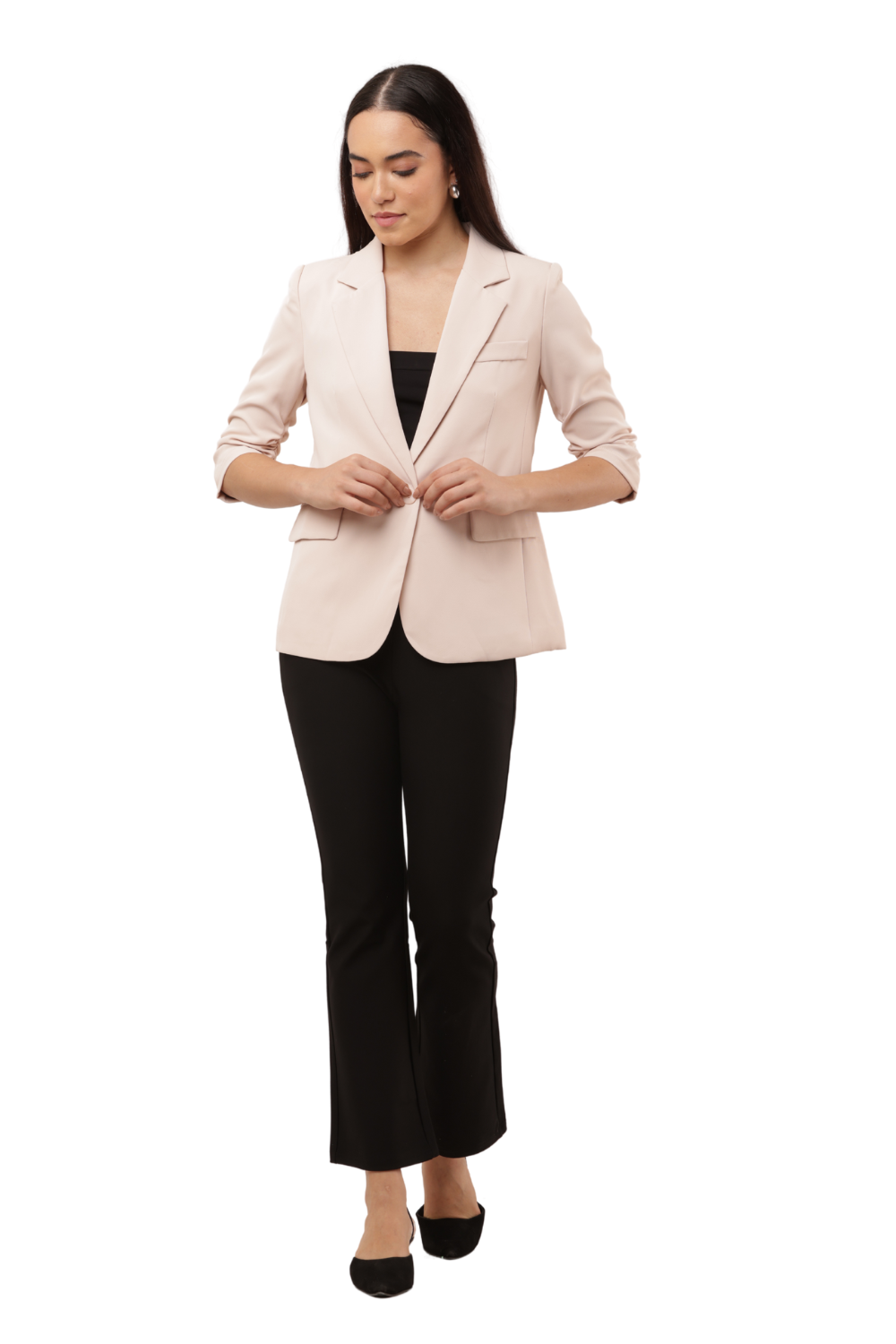 Women's Korean Style Single-Button Blazer