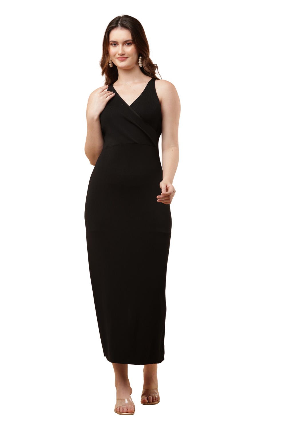Elegant Korean Bodycon Dress – Criss-Cross Back Free Size | Korean Fashion Staple