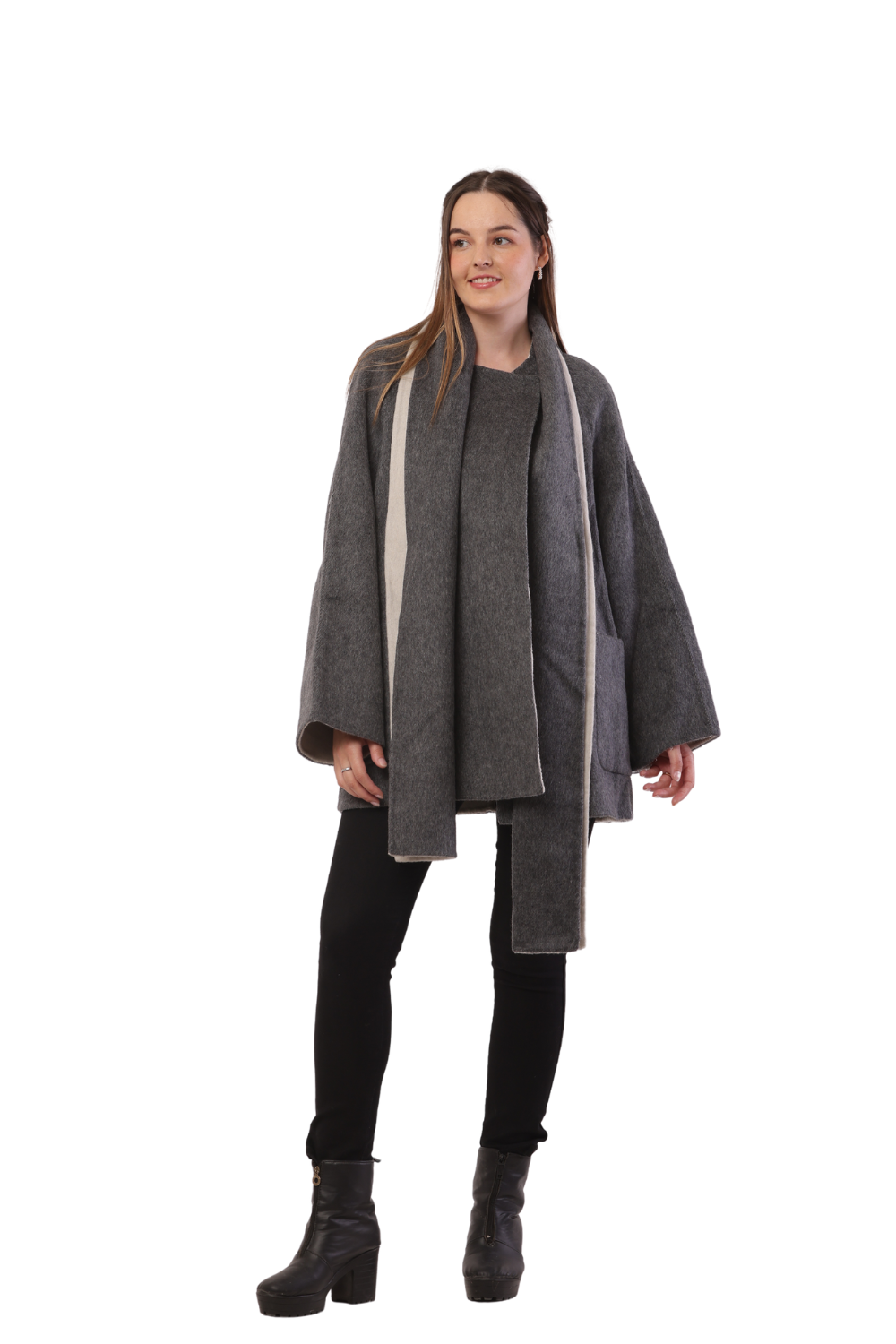 Chic Korean-Inspired Wool Jacket with Button Closure – Elegant & Trendy