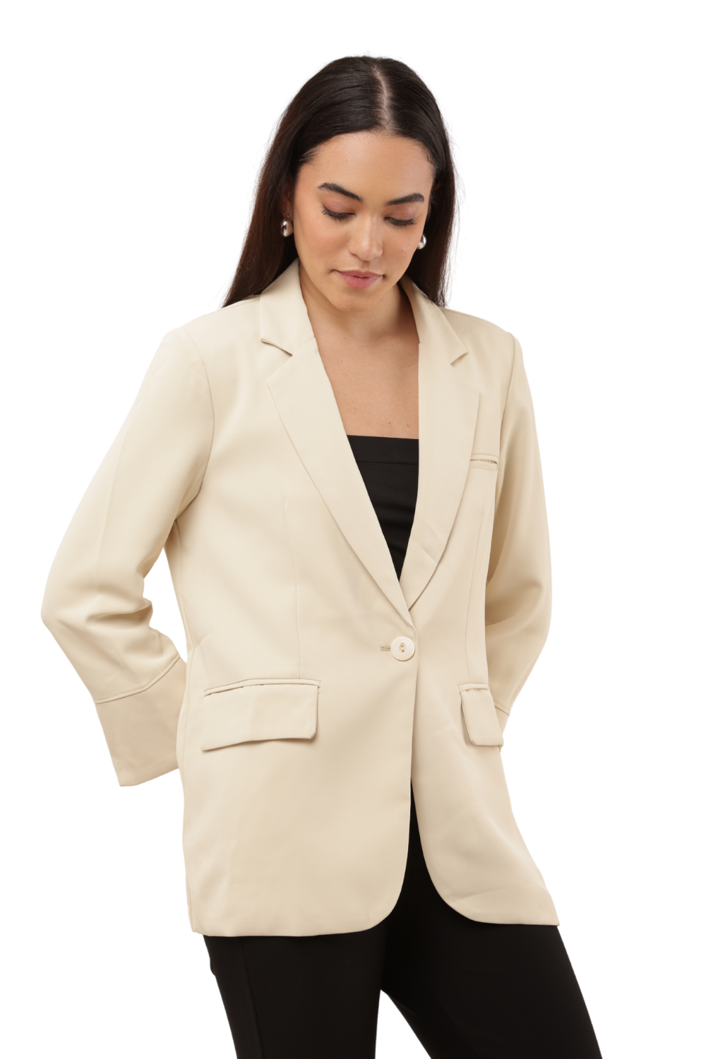 Women's Korean Style Single-Button Blazer