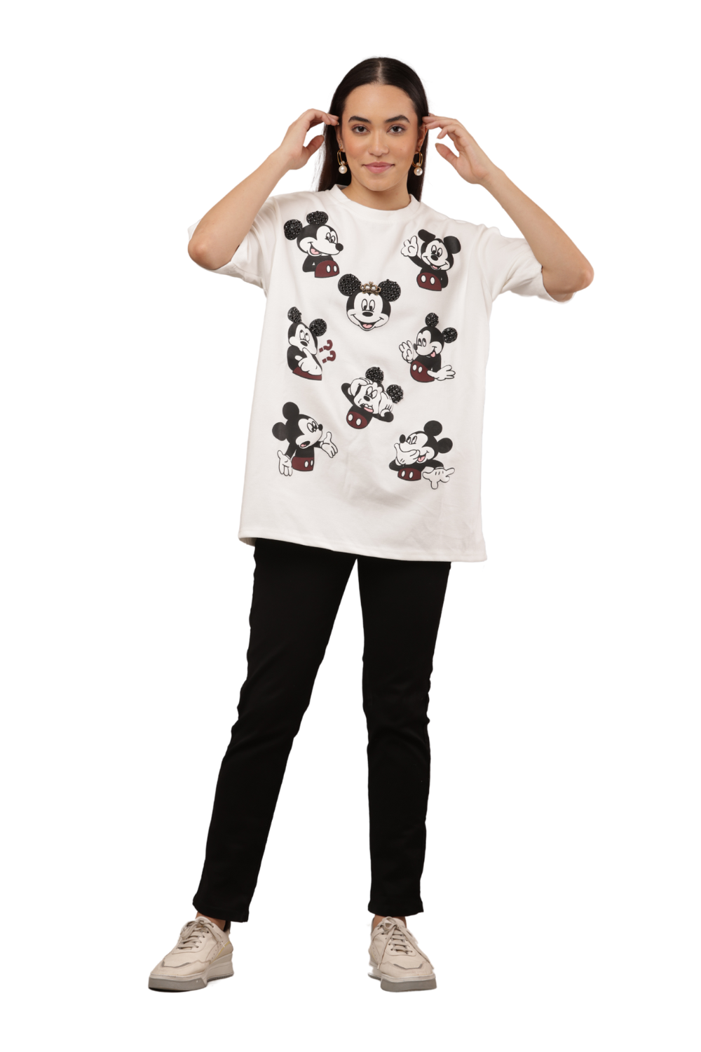 Oversized Cartoon Character Graphic T-Shirt Free Size – Korean Fashion Casual
