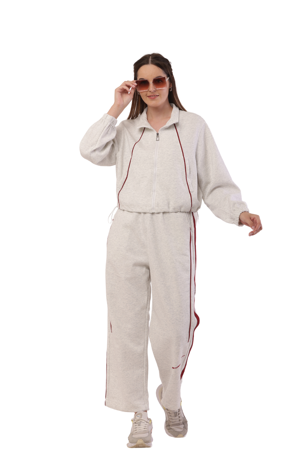 Trendy Korean Fashion Women's Tracksuit – Cropped Zip-Up & Joggers