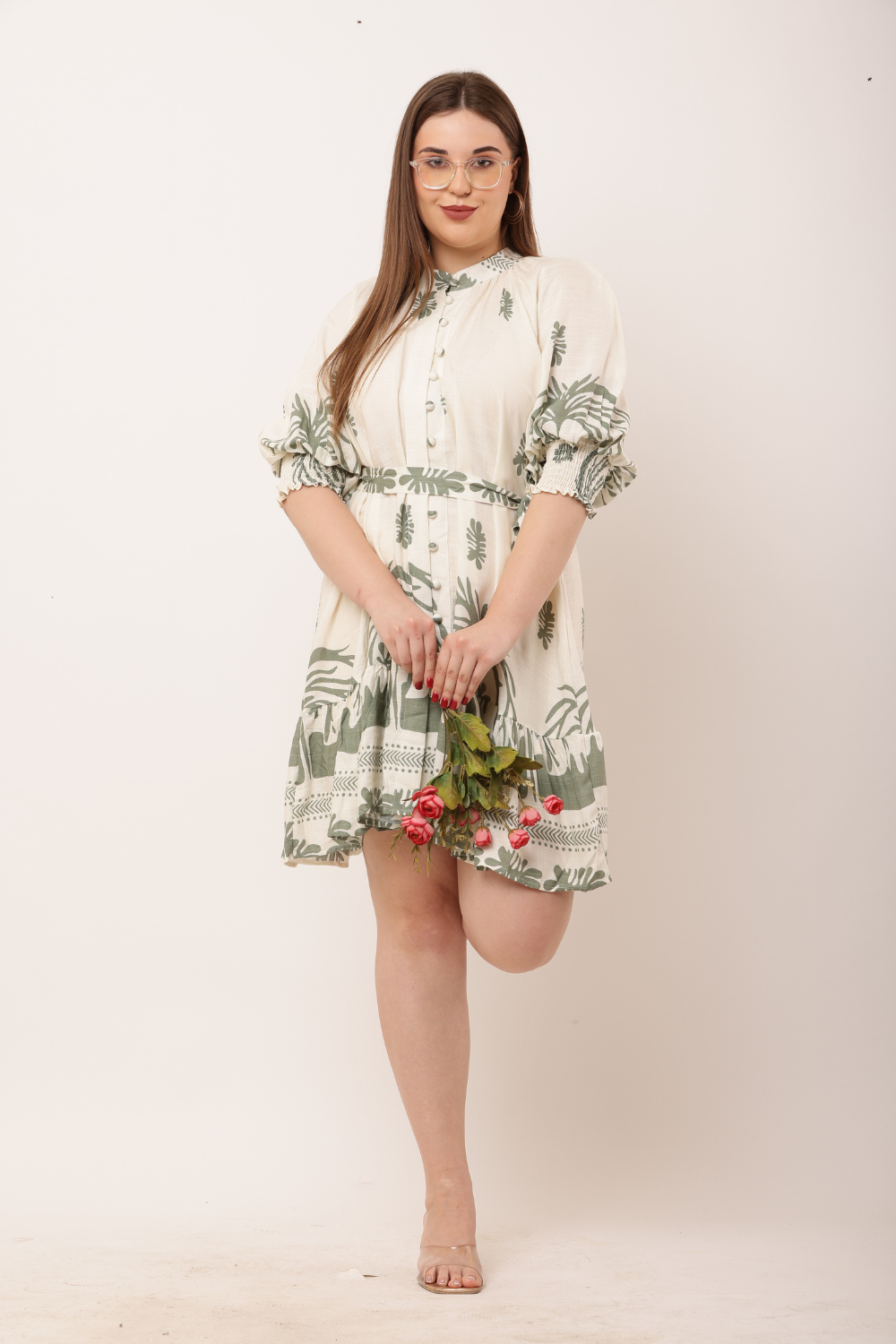 Tropical Print Short Dress Korean Fashion for Women | Trendy & Chic Morus Alba Tropical Print Short Dress Korean Fashion for Women | Trendy & Chic Morus Alba