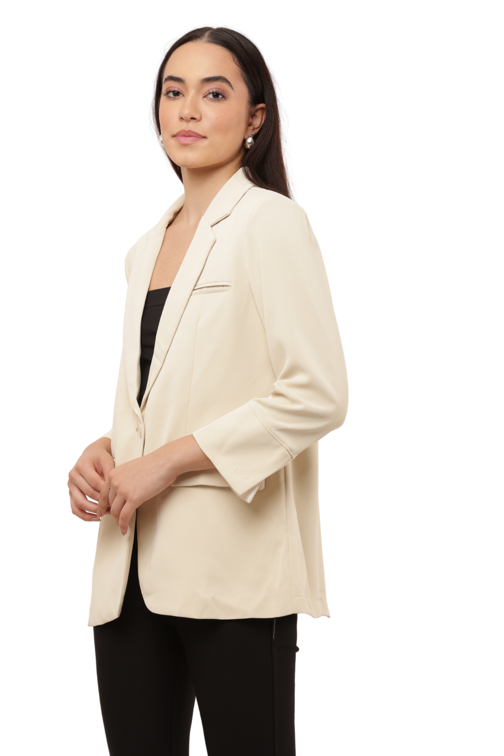 Women's Korean Style Single-Button Blazer