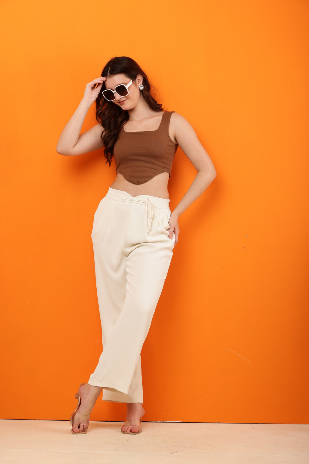 Elegant High-Waist Wide-Leg Korean Pants – Chic Korean Fashion