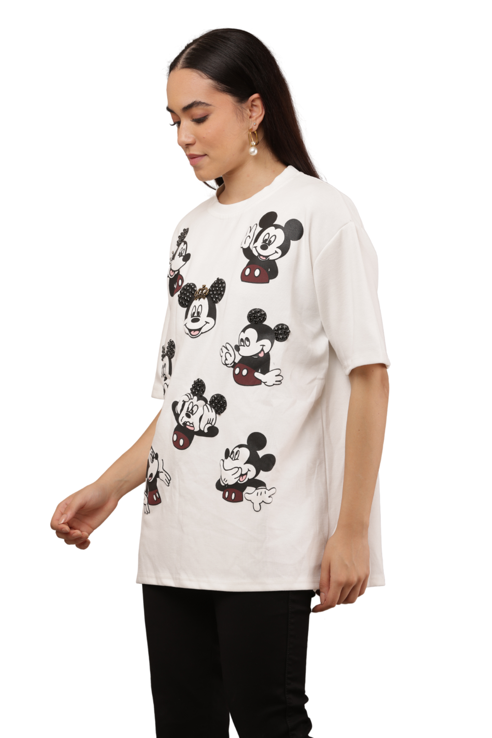 Oversized Cartoon Character Graphic T-Shirt Free Size – Korean Fashion Casual