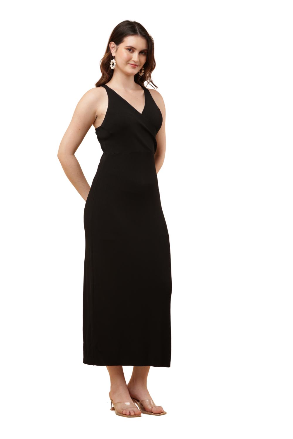 Elegant Korean Bodycon Dress – Criss-Cross Back Free Size | Korean Fashion Staple