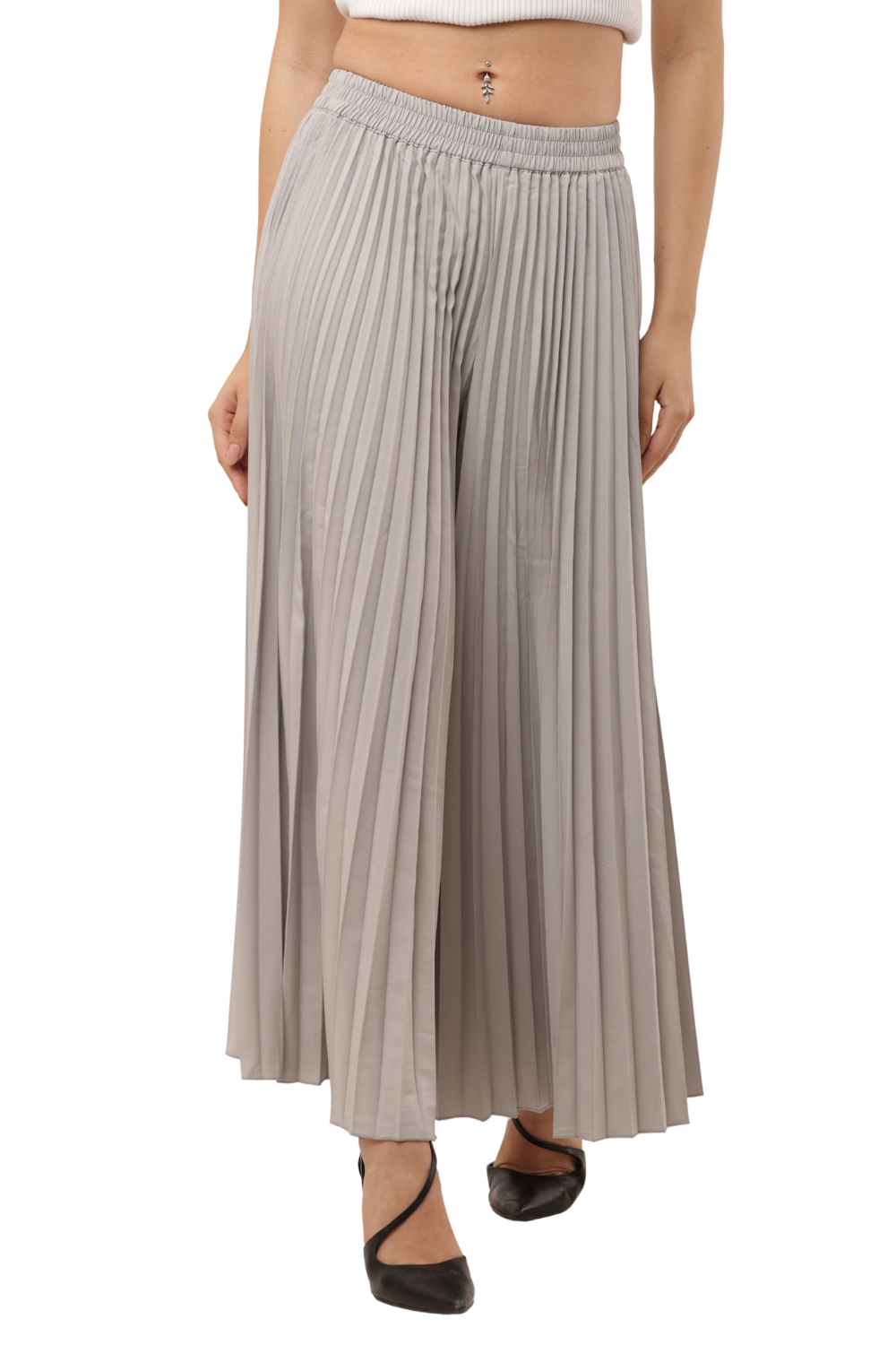 Korean Fashion Pleated Wide-Leg Free Size Palazzo Pants for Women
