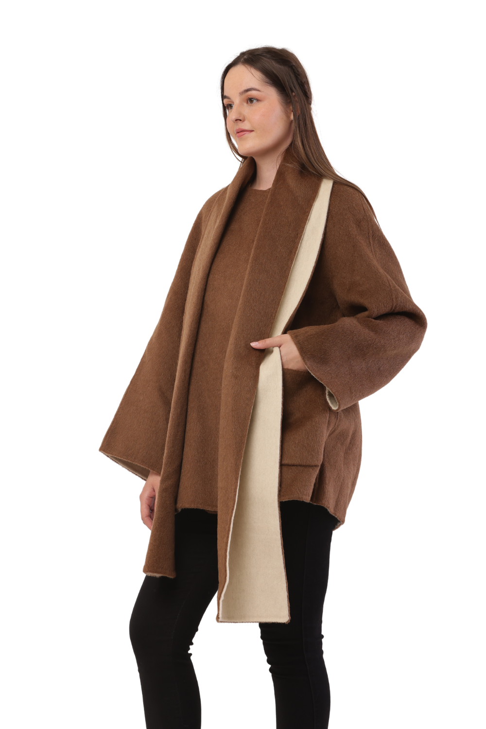 Chic Korean-Inspired Wool Jacket with Button Closure – Elegant & Trendy