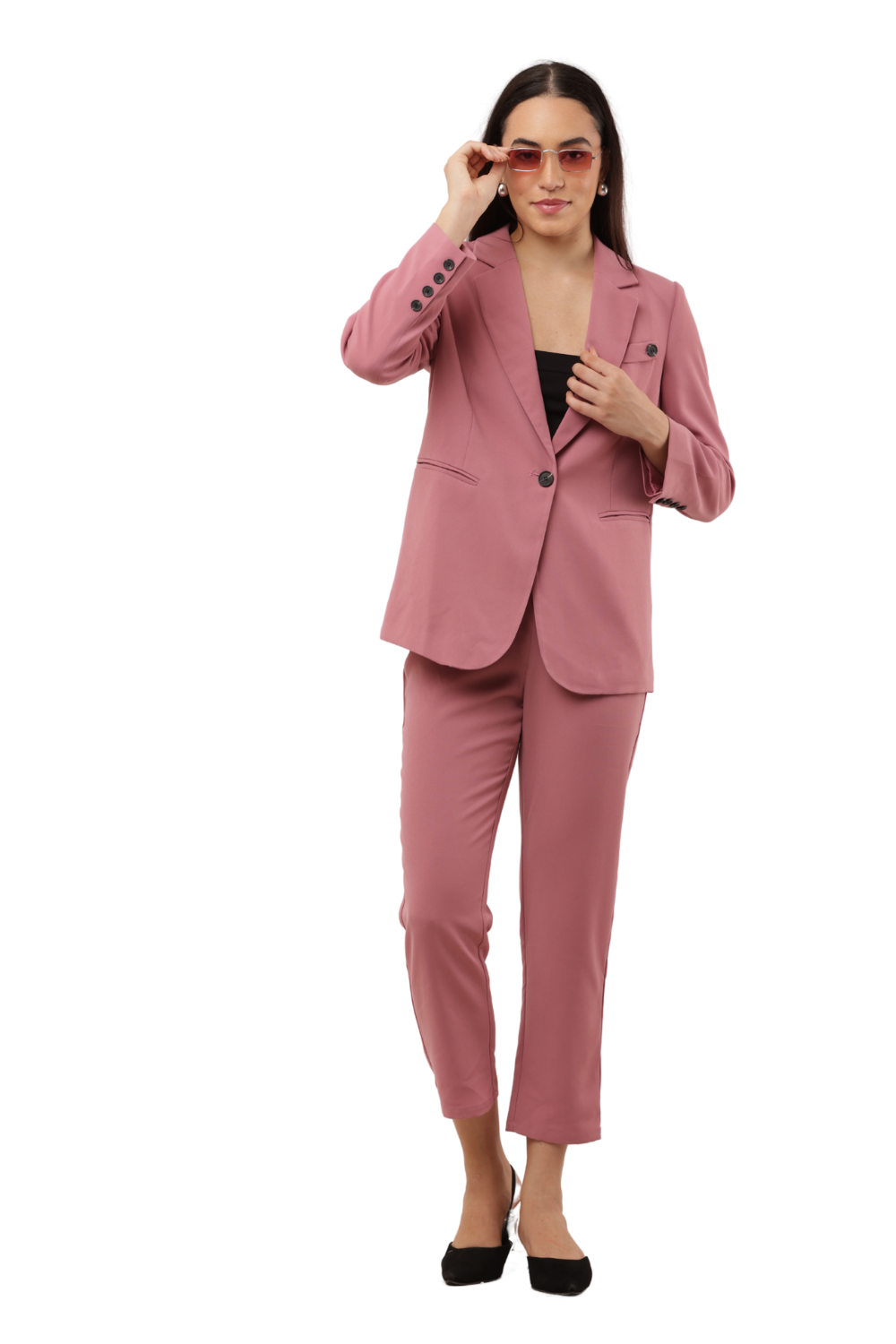 Striped Korean Co-ord Blazer & Pants Set for Women